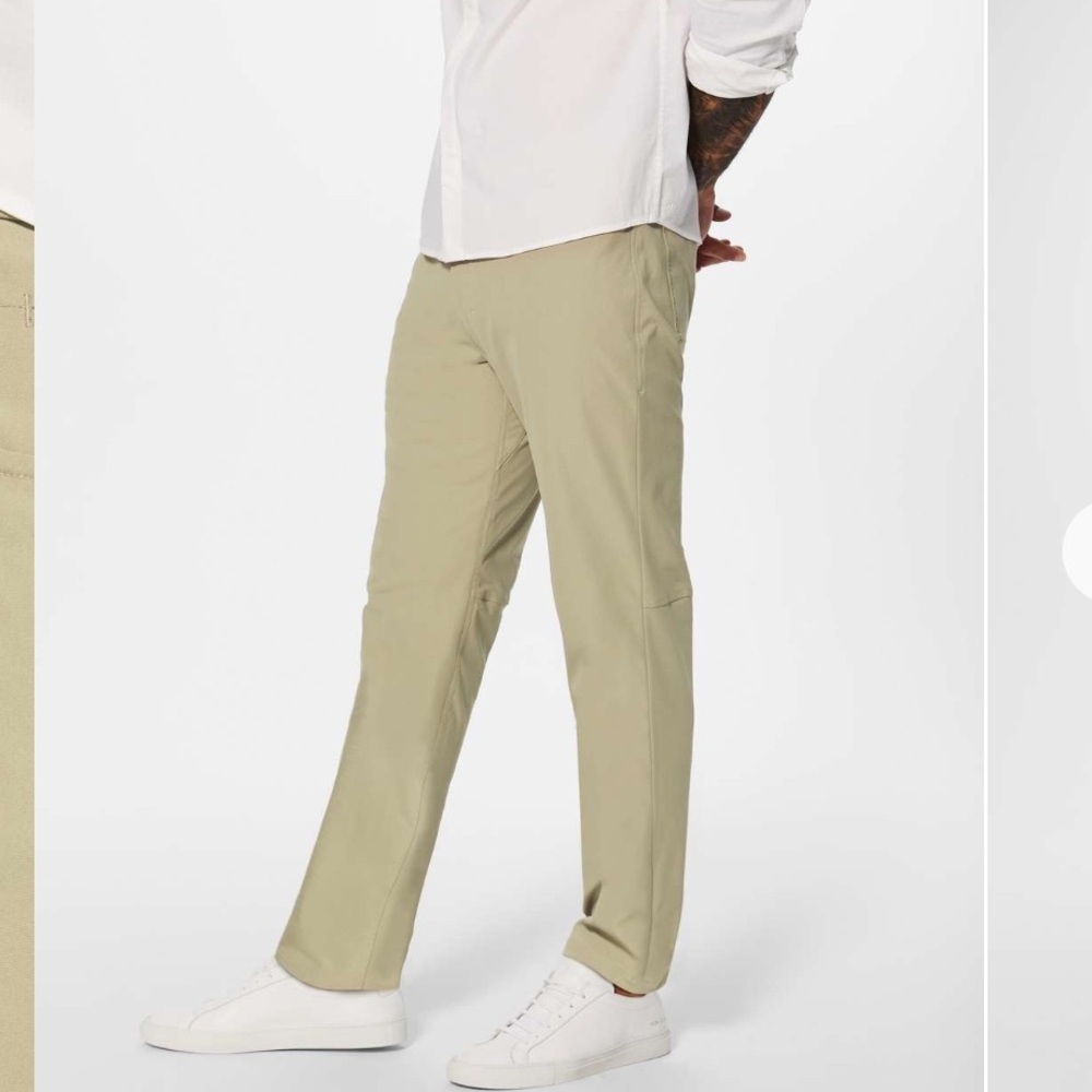 LULULEMON MENS "ABC PANTS" SIZE 36 KHAKI